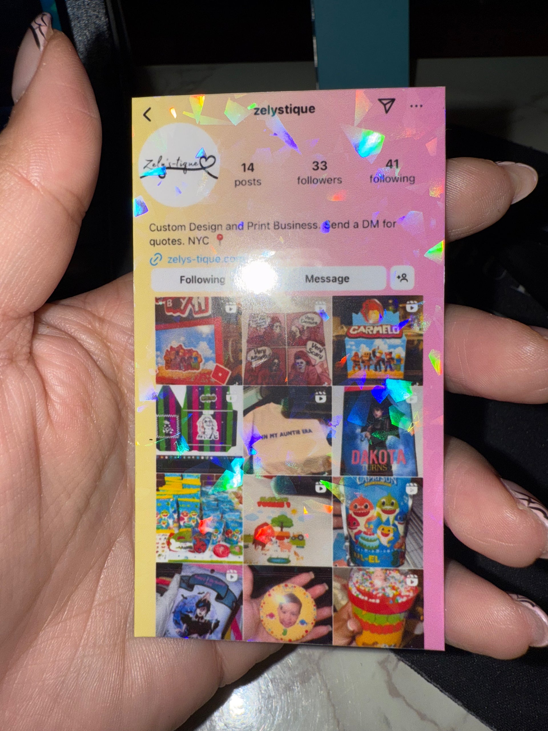 Custom Holographic Business Card- Waterproof Zelys-tique Custom Holographic Business Card- Waterproof Zelys-tique