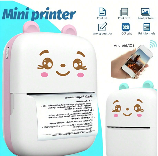 Portable Thermal Label Printer, Mini Photo Printer For IPhone/Android For Gifts, Study Notes, Work Photos, Pictures, Memos