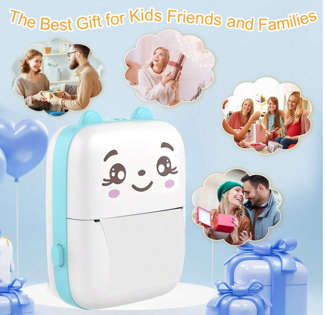 Portable Thermal Label Printer, Mini Photo Printer For IPhone/Android For Gifts, Study Notes, Work Photos, Pictures, Memos